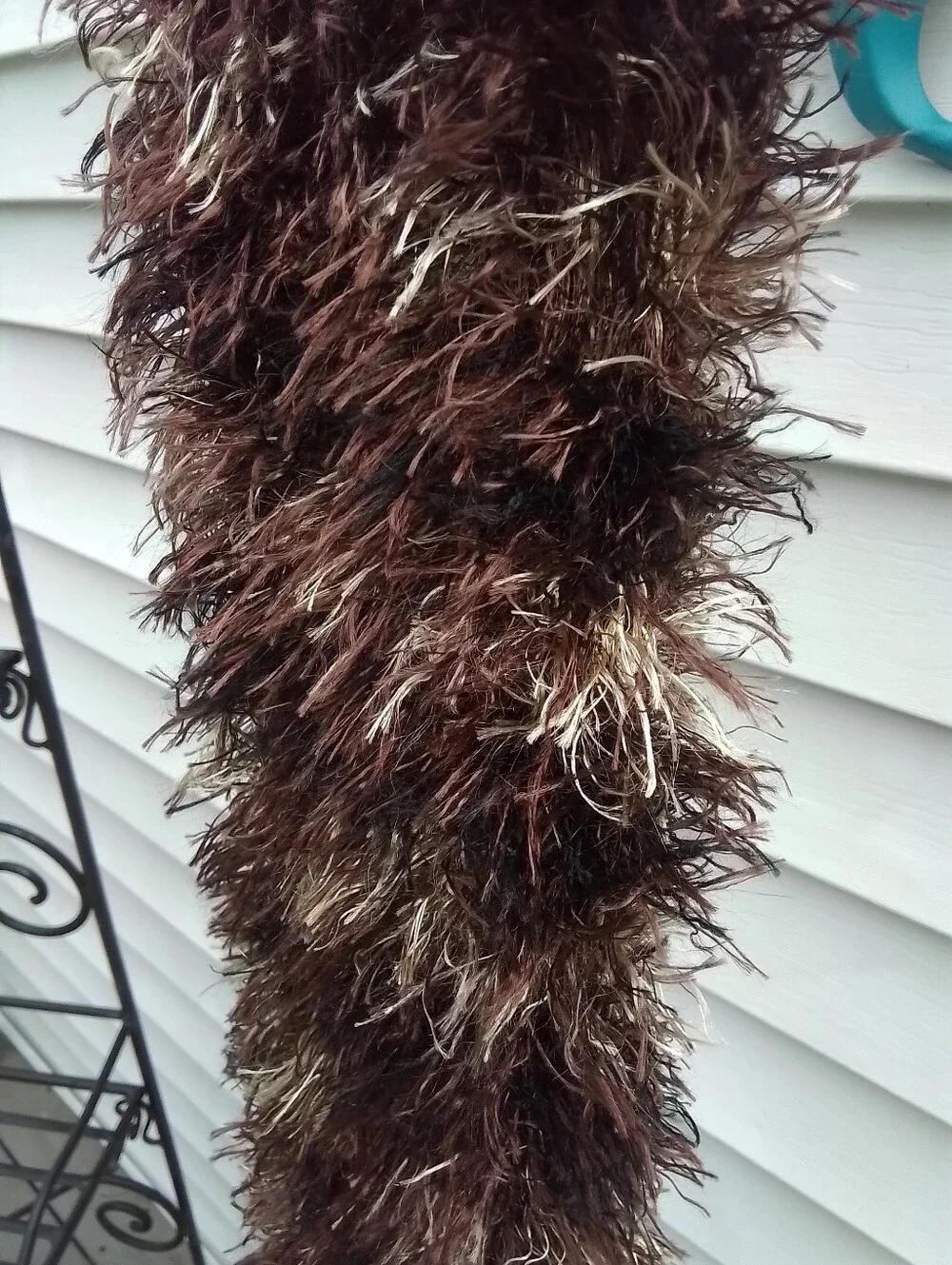 Chicos Brown Multi-Color Faux Fur Scarf
